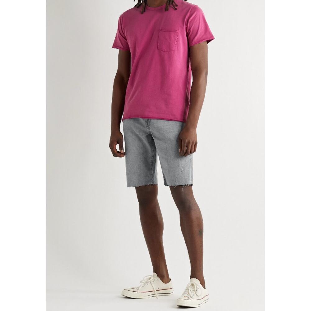 FRAME Men's L'Homme Cut Off Short 29 Tornado Grey Denim Organic Cotton Blend